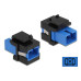 Delock Keystone-Modul SC Buchse zu SC  Buchse Blau / Schwarz