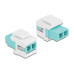 Delock Keystone-Modul LC Buchse zu LC Buchse Aqua / Weiss