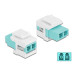 Delock Keystone-Modul LC Buchse zu LC Buchse Aqua / Weiss