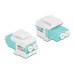 Delock Keystone-Modul LC Buchse zu LC Buchse Aqua / Weiss