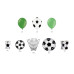 Partydeco Partyset Football 6-teilig, Schwarz-Weiss / Grün