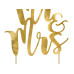 Partydeco Kuchen-Topper Mr & Mrs 25.5 cm, 1 Stück, Gold