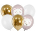 Partydeco Luftballon Eisbär Gold/Rosa/Weiss, Ø 30 cm, 6 Stück