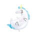 Partydeco Folienballon Unicorn Blau/Weiss Partydeco Folienballon Unicorn Blau/Weiss