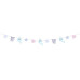 Partydeco Girlande Narwal 1 m, Blau/Rosa/Violett