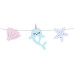 Partydeco Girlande Narwal 1 m, Blau/Rosa/Violett