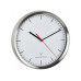 TFA Dostmann Funk-Wanduhr mit Edelstahl-Rahmen Ø 22 cm, Silber/Weiss