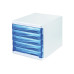 Helit Schubladenbox Colours 5 Schubladen, Weiss/Blau