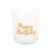 müller Kerzen Kerze im Glas «Happy Birthday» 6.5 x 5.5 cm, Weiss