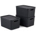 Rotho Aufbewahrungsbox A4 Jive 3 Stück, Schwarz Rotho Aufbewahrungsbox A4 Jive 3 Stück, Schwarz