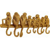 Kare Garderobenleiste Monkey 8 Haken, Gold Kare Garderobenleiste Monkey 8 Haken, Gold
