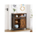 VASAGLE Kommode mit Schiebetür 70 x 80 cm, Braun/Schwarz VASAGLE Kommode mit Schiebetür 70 x 80 cm, Braun/Schwarz
