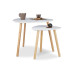 relaxdays Couchtisch 2er Set 40/60 x 40/48 cm, Nature/Weiss