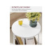 Songmics Beistelltisch mit Korb Nature/Weiss