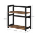 Songmics Regal 2 Ebenen, Braun/Schwarz
