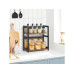 Songmics Regal 2 Ebenen, Braun/Schwarz
