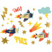 Partydeco Tattoo Set Flugzeug