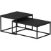 Woody Fashion Couchtisch Leka 2-ert Set, Schwarz