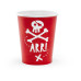 Partydeco Einwegbecher Piraten 220 ml, 6 Stück, Rot