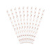 Partydeco Strohhalm Herzen 10 Stück, Rosegold/Weiss