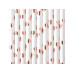 Partydeco Strohhalm Herzen 10 Stück, Rosegold/Weiss
