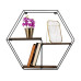 Woody Fashion Wandregal Narcissus 60 x 53 x 15 cm, Schwarz/Walnuss
