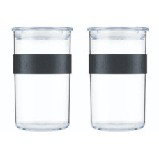 Bodum Vorratsglas Presso 2 Stück, 1 l, Schwarz/Transparent
