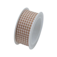 Braun + Company Geschenkband Vichy 25 mm x 2 m, Beige