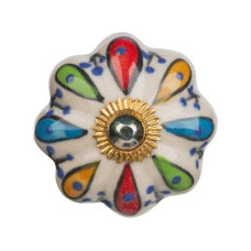 Tranquillo Möbelgriff handgemacht, Ø 4.5 cm, Mehrfarbig/Gold Tranquillo Möbelgriff handgemacht, Ø 4.5 cm, Mehrfarbig/Gold