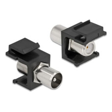 Delock Keystone-Modul IEC Stecker auf F Buchse schwarz Delock Keystone-Modul IEC Stecker auf F Buchse schwarz
