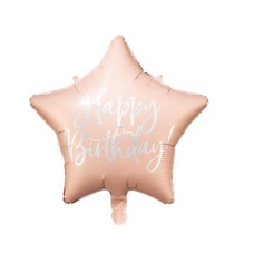 Partydeco Folienballon Happy Birthday Rosa