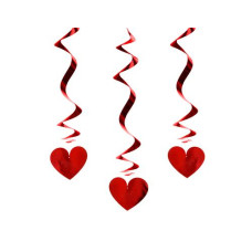 Partydeco Girlande Swirls Herzen 0.6 m, Rot Partydeco Girlande Swirls Herzen 0.6 m, Rot