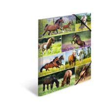 HERMA Gummibandmappe Pferdewiese A3, Mehrfarbig