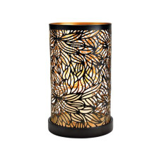 G. Wurm Windlicht Blumen Dekor 27 cm, Metall, Mangoholz