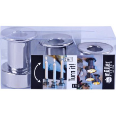 müller Kerzen Kerzenhalter 2 in 1 3 Stück, Silber müller Kerzen Kerzenhalter 2 in 1 3 Stück, Silber