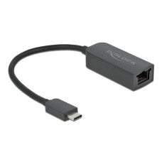 Delock Netzwerk-Adapter USB-C – RJ45 2.5Gbps schwarz, kompakt Delock Netzwerk-Adapter USB-C – RJ45 2.5Gbps schwarz, kompakt