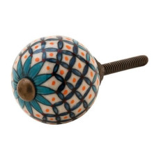 Tranquillo Möbelgriff handgemacht, Ø 3 cm, Mehrfarbig/Messing Tranquillo Möbelgriff handgemacht, Ø 3 cm, Mehrfarbig/Messing