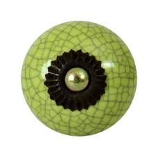 Tranquillo Möbelgriff handgemacht, Ø 4 cm, Grün/Schwarz Tranquillo Möbelgriff handgemacht, Ø 4 cm, Grün/Schwarz