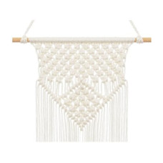 Partydeco Makramee Dekoration 30 x 49 cm, Weiss Partydeco Makramee Dekoration 30 x 49 cm, Weiss