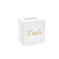 Partydeco Hochzeitsaccessoire Kartenbox Cards 24 x 24, Weiss/Gold Partydeco Hochzeitsaccessoire Kartenbox Cards 24 x 24, Weiss/Gold