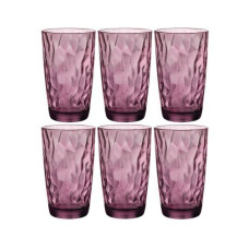Bormioli Rocco Longdrinkglas Diamond 470 ml, 6 Stück, Violett