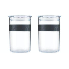 Bodum Vorratsglas Presso 2 Stück, 0.6 l, Schwarz/Transparent
