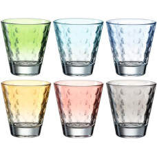 Leonardo Trinkglas Optic Pastell 215 ml, 6 Stück, Mehrfarbig