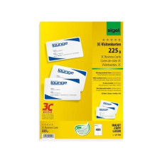 Sigel Visitenkarten-Etiketten mit runden Ecken, 40 Blatt, Weiss