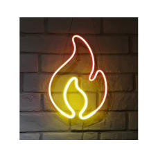 Vegas Lights LED Dekolicht Neon Sign Flamme 22 x 30 cm