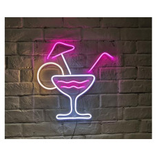 Vegas Lights LED Dekolicht Neon Sign Cocktail Drink 30 x 30 cm