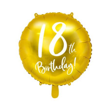 Partydeco Folienballon 18th Birthday Gold/Weiss Partydeco Folienballon 18th Birthday Gold/Weiss