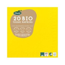 BioPak Papierservietten 24 cm x 24 cm, 20 Stück, Gelb