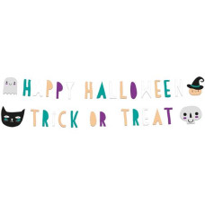 Folat Pappartikel Girlande Buchstaben Happy Halloween mehrfarbig