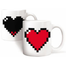 Kikkerland Kaffeetasse Pixel Herz mit Farbwechsel Kikkerland Kaffeetasse Pixel Herz mit Farbwechsel
